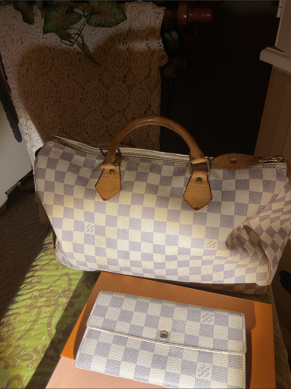 Louis Vuitton Speedy 35 and Sarah Wallet